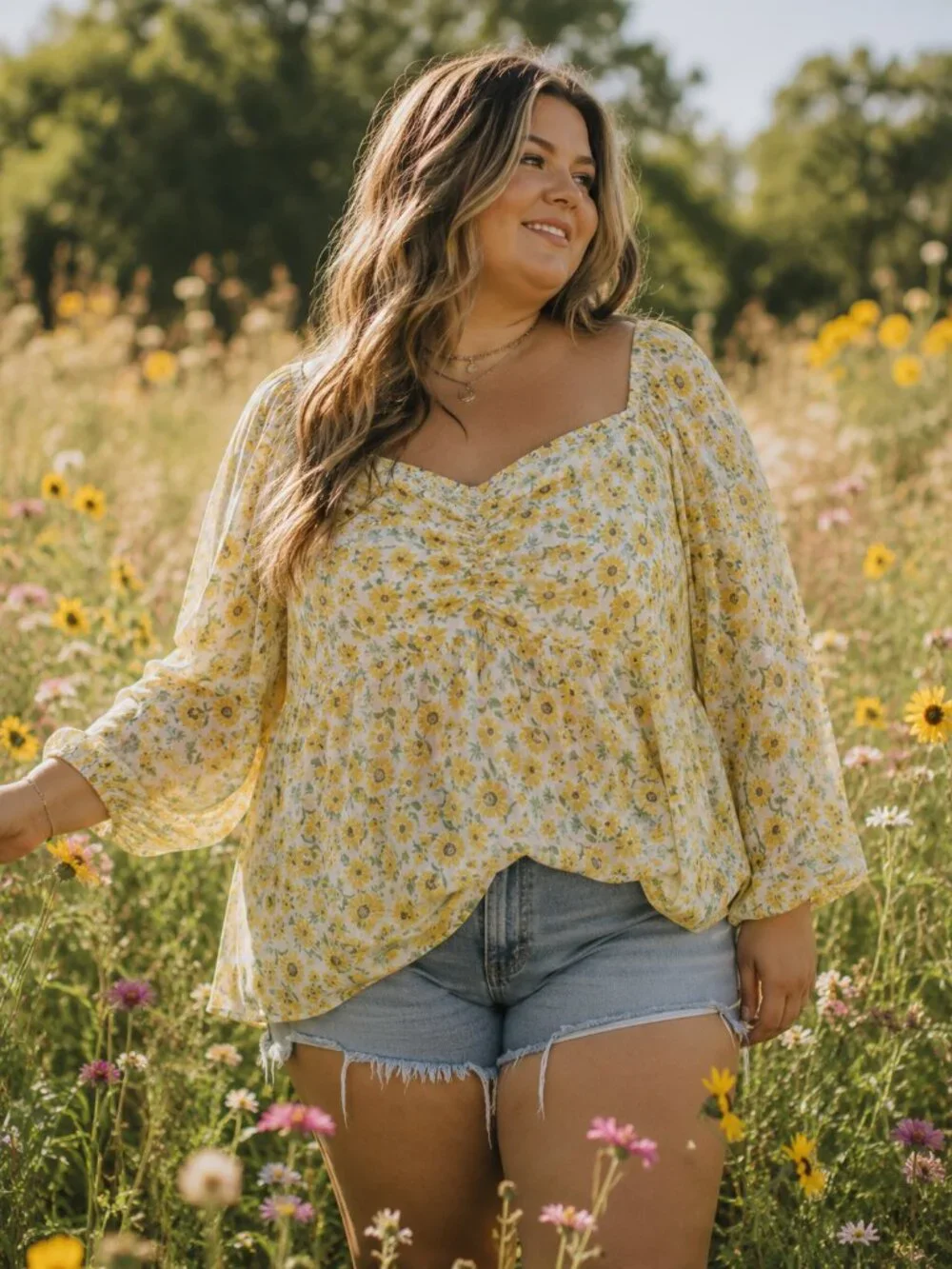 Old Navy Plus Size Sunflower Blouse